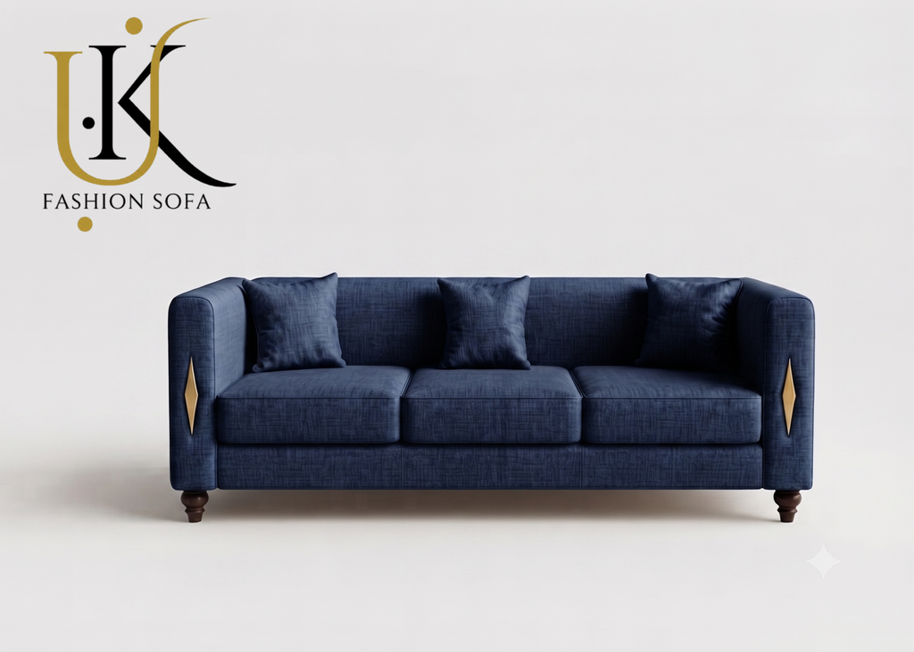 Plane minimalist fabric sofa in modern living room