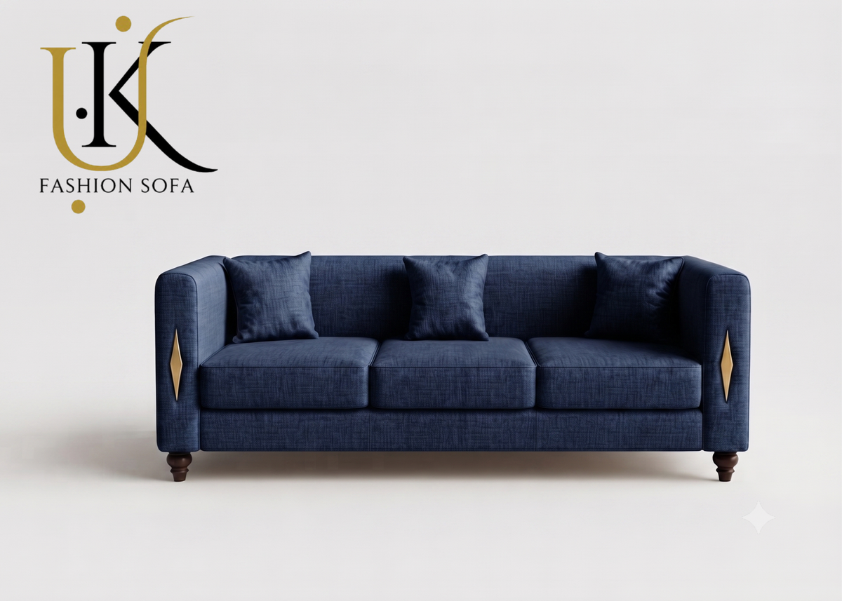 Plane minimalist fabric sofa in modern living room