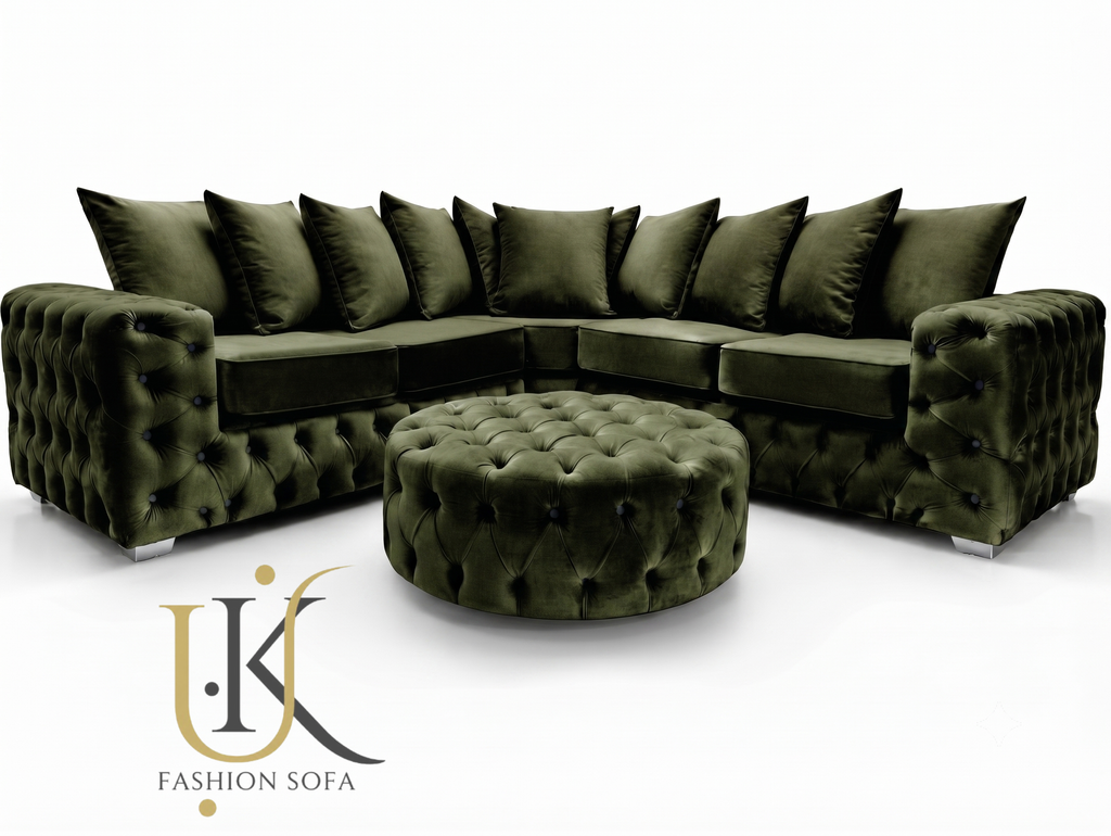 Luxury scatter back fabric sofa