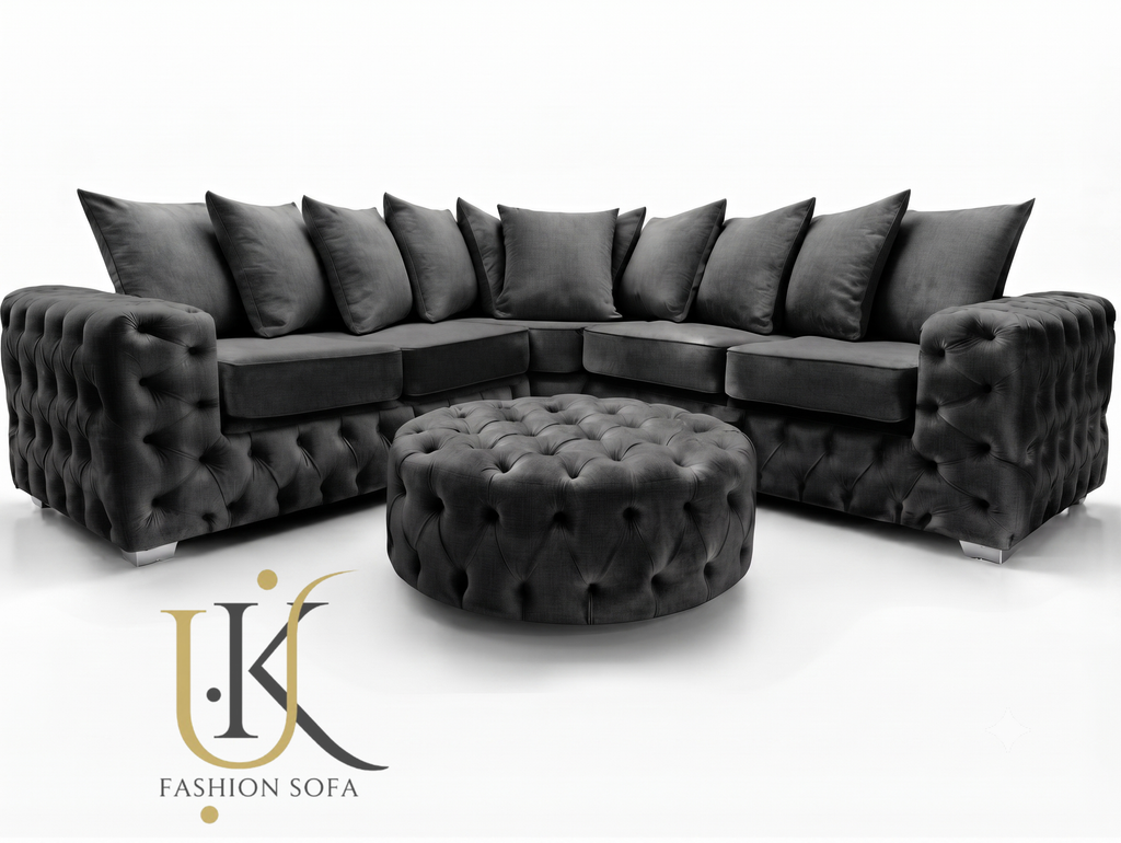 Luxury scatter back fabric sofa