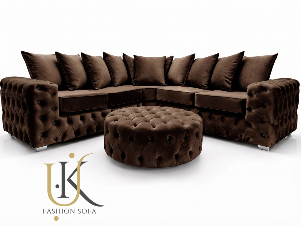 Luxury scatter back fabric sofa