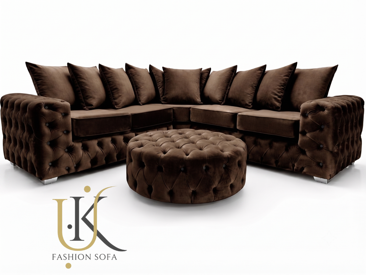 Luxury scatter back fabric sofa
