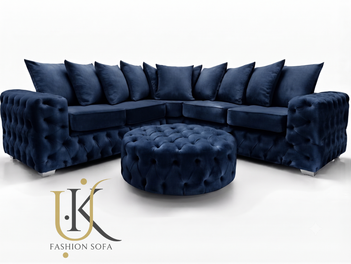 Luxury scatter back fabric sofa