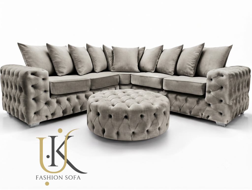 Luxury scatter back fabric sofa