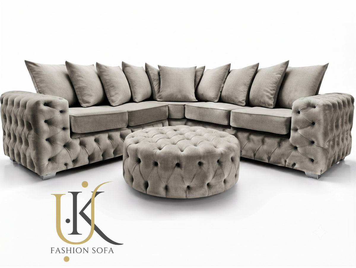 Luxury scatter back fabric sofa