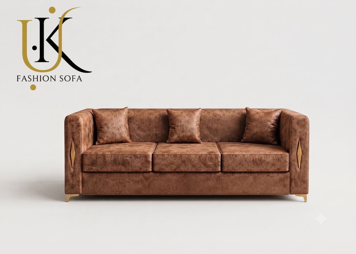 Plane minimalist fabric sofa in modern living room