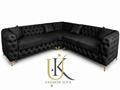 Luxury velvet chesterfield corner sofa
