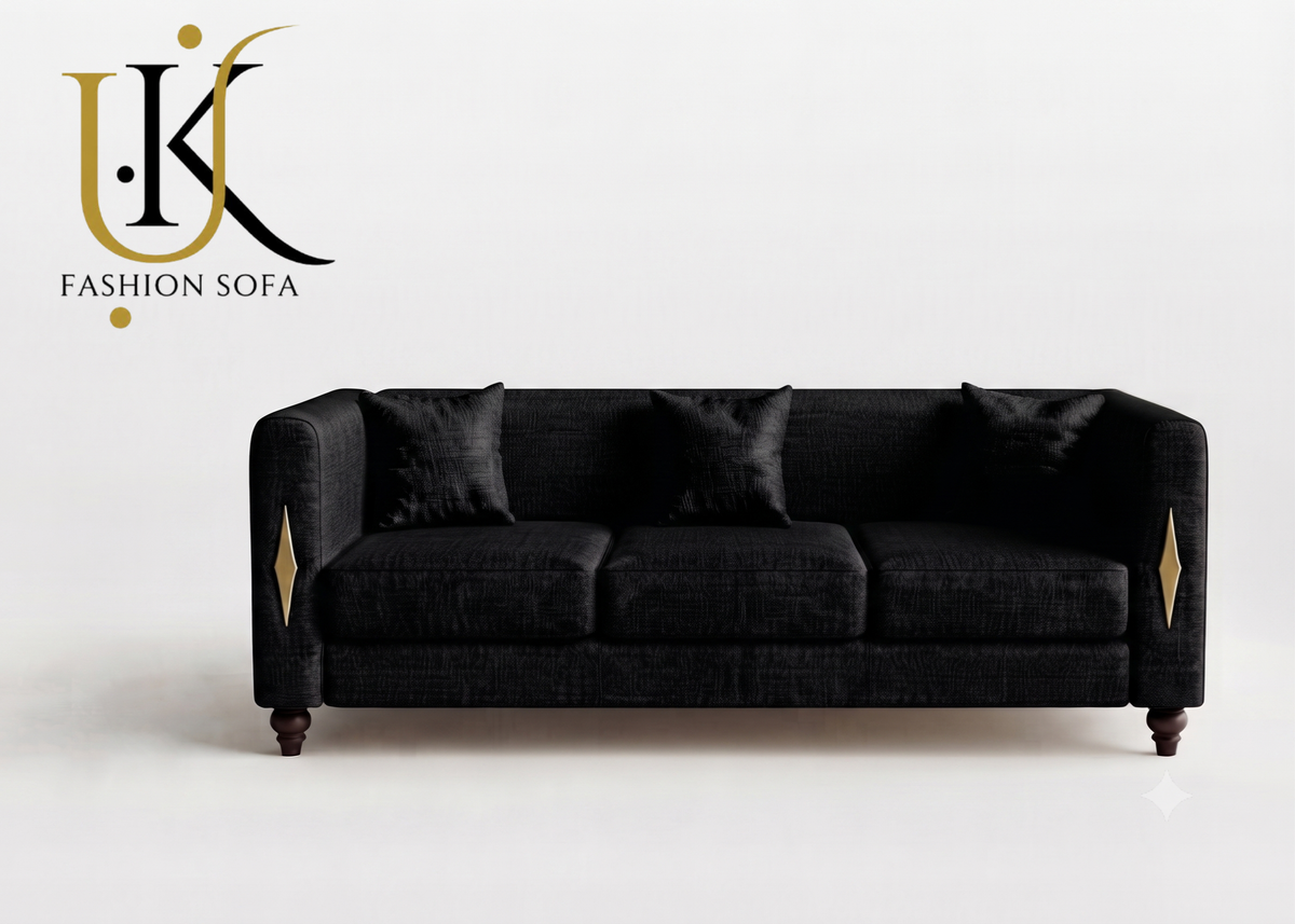 Plane minimalist fabric sofa in modern living room