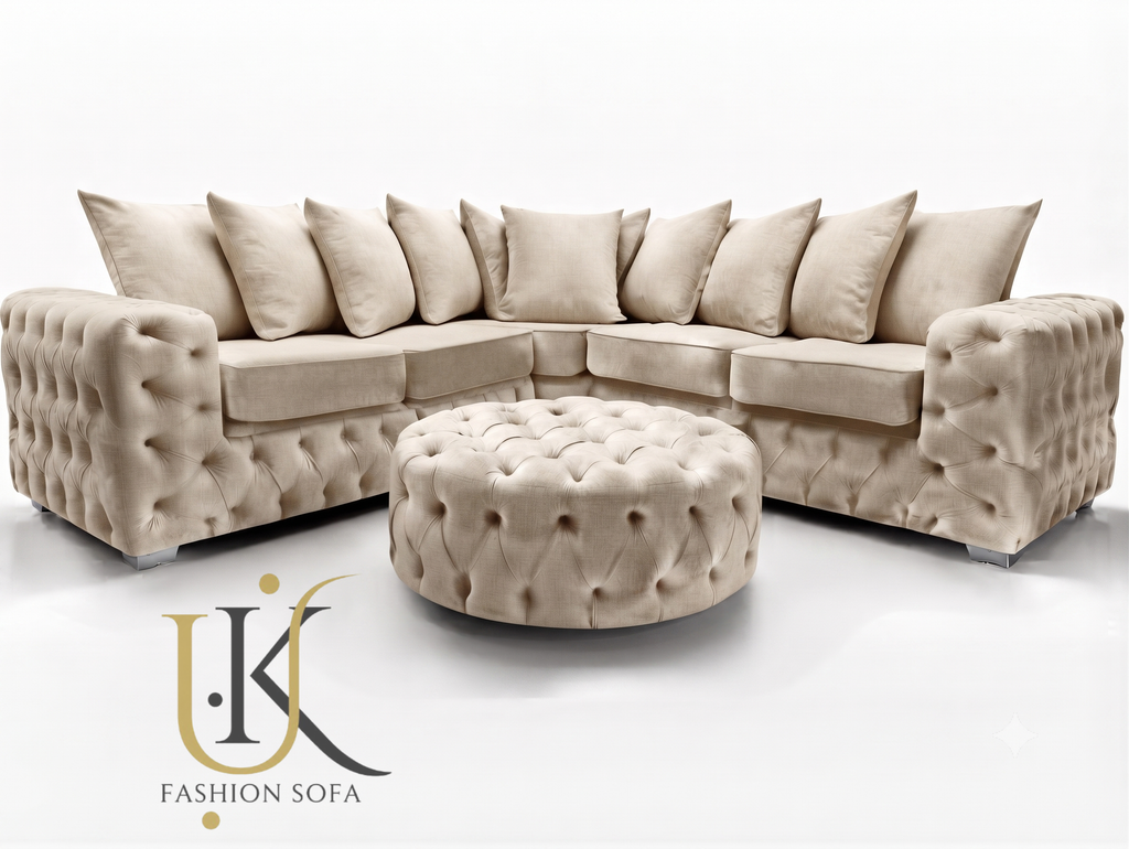 Luxury scatter back fabric sofa
