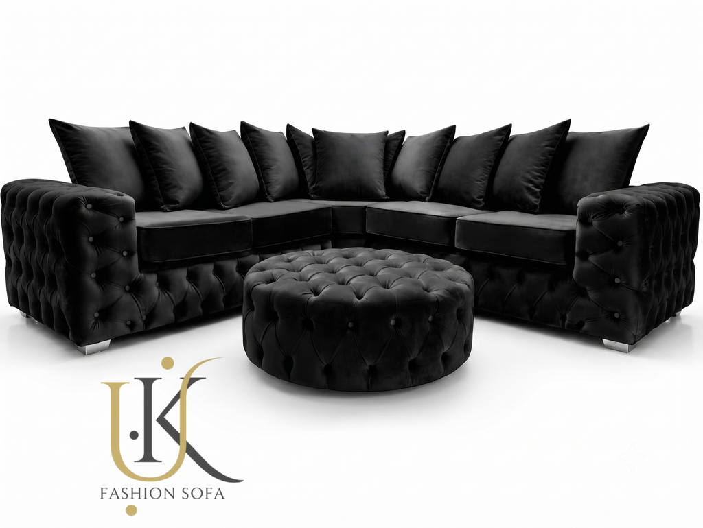 Luxury scatter back fabric sofa