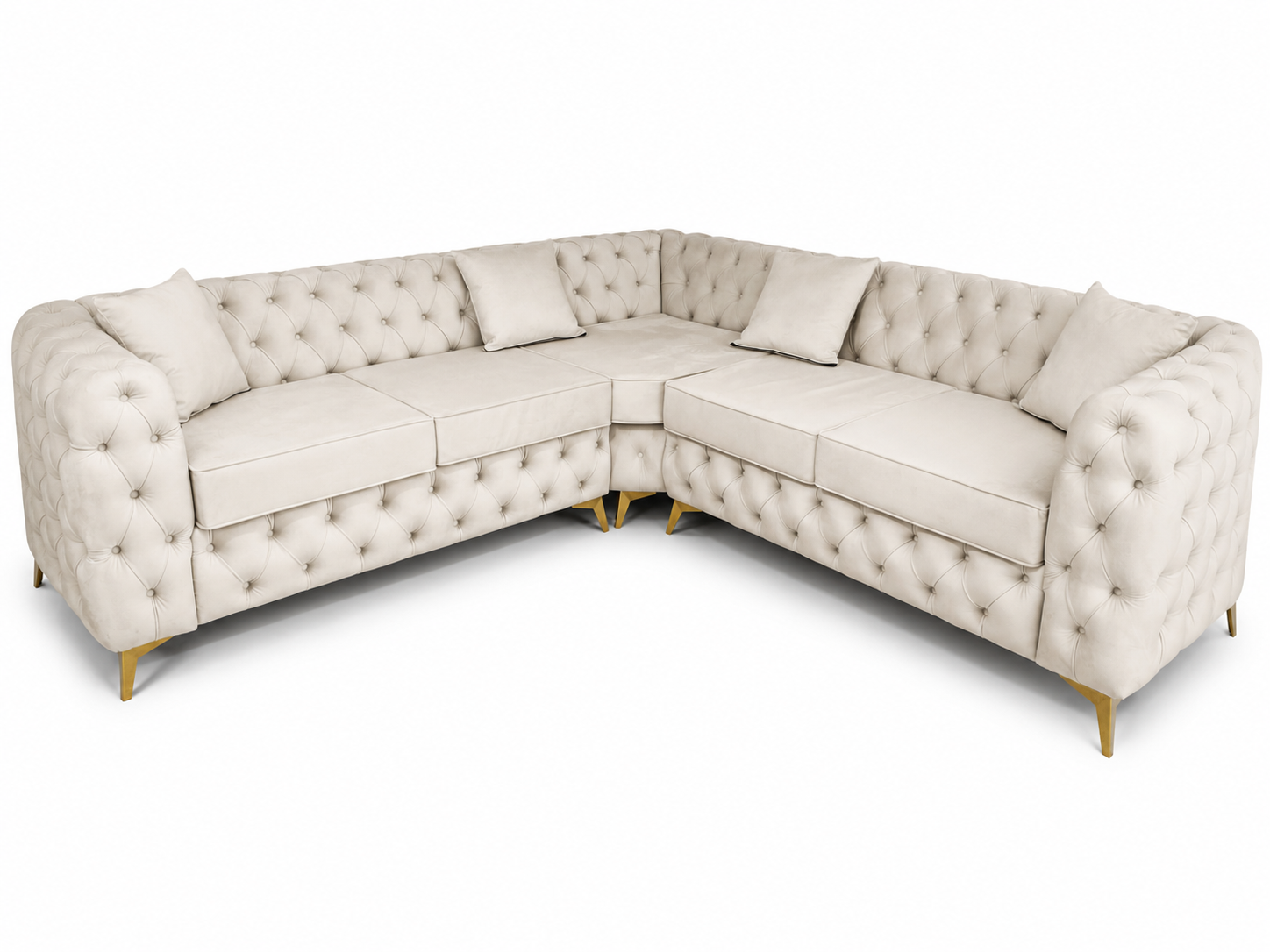 Luxury Velvet Chesterfield Corner Sofa – Available in All Colours
