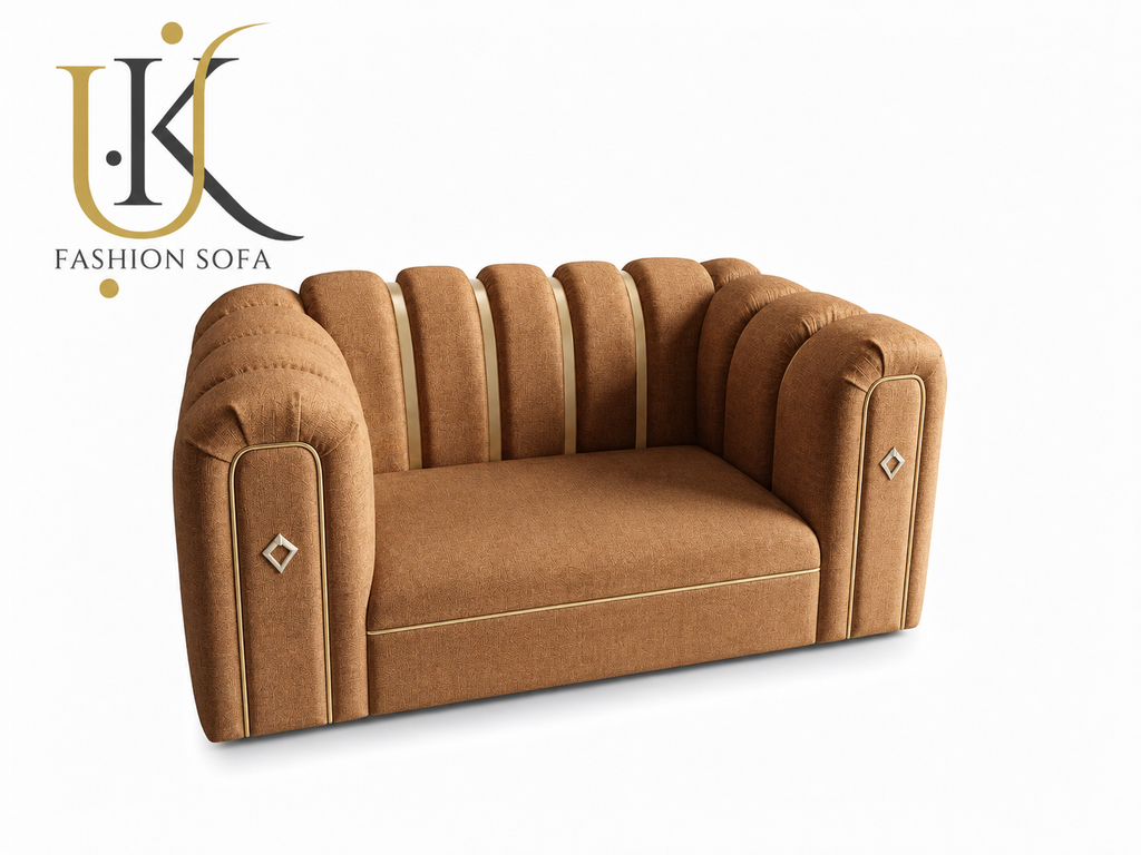 Modern panel deep cushion fabric sofa
