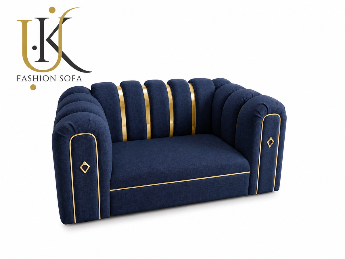 Modern panel deep cushion fabric sofa
