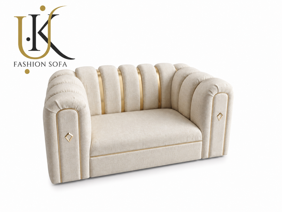 Modern panel deep cushion fabric sofa