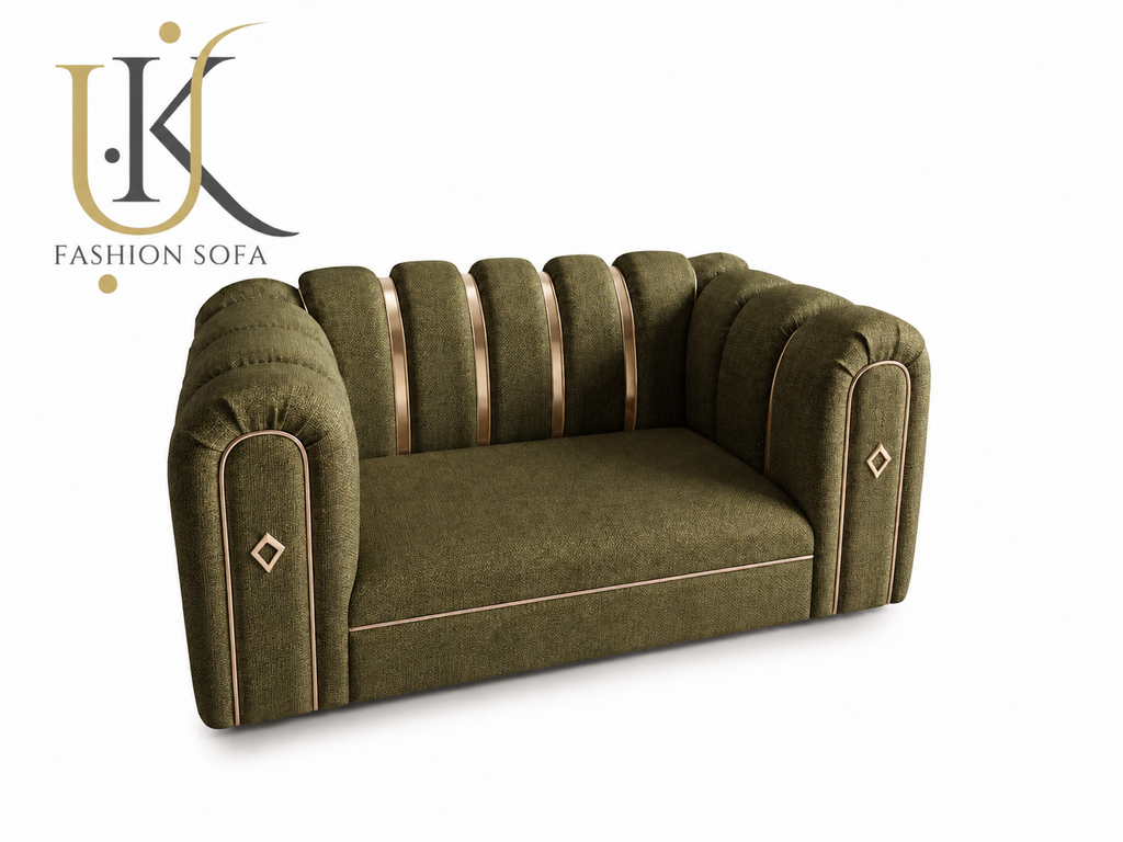 Modern panel deep cushion fabric sofa