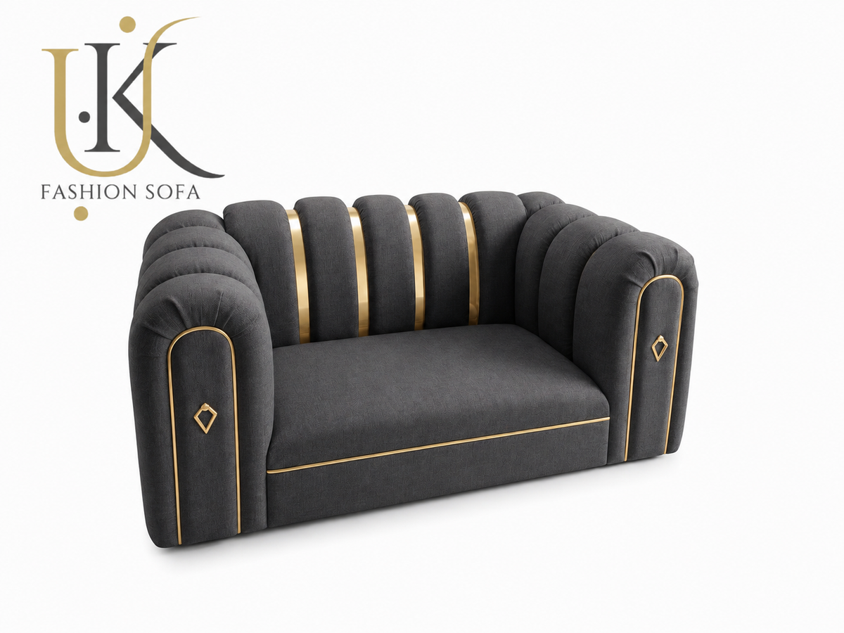 Modern panel deep cushion fabric sofa