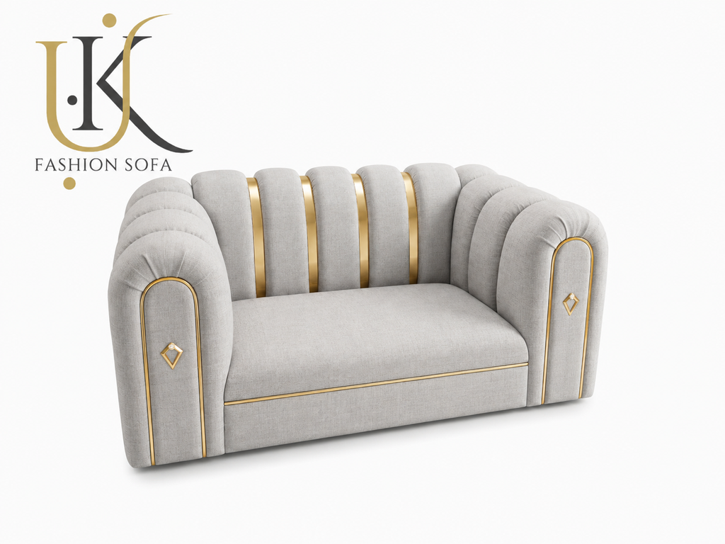 Modern panel deep cushion fabric sofa
