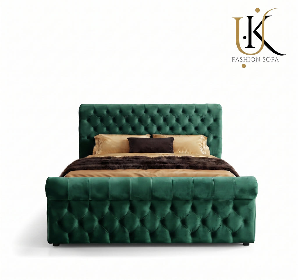 Royalsoft luxury upholstered bed with deep cushioning