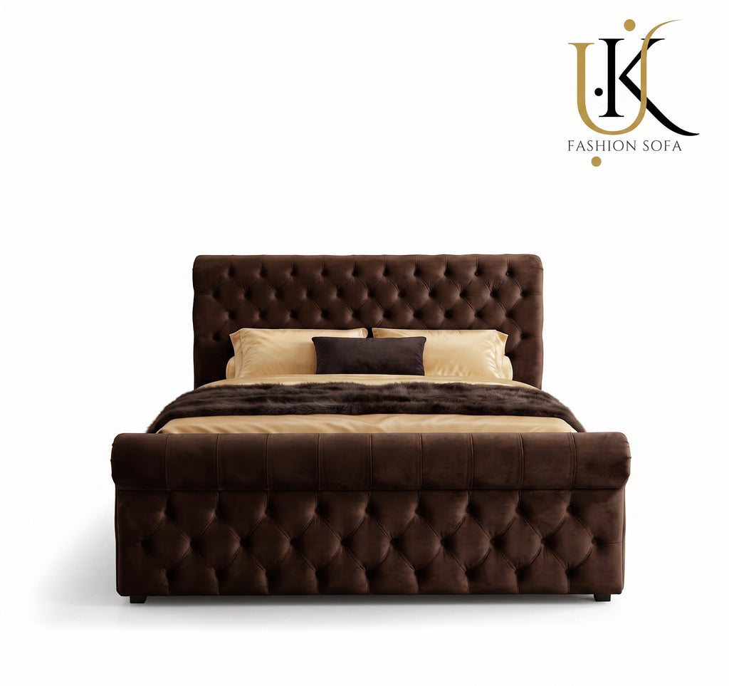 Royalsoft luxury upholstered bed with deep cushioning