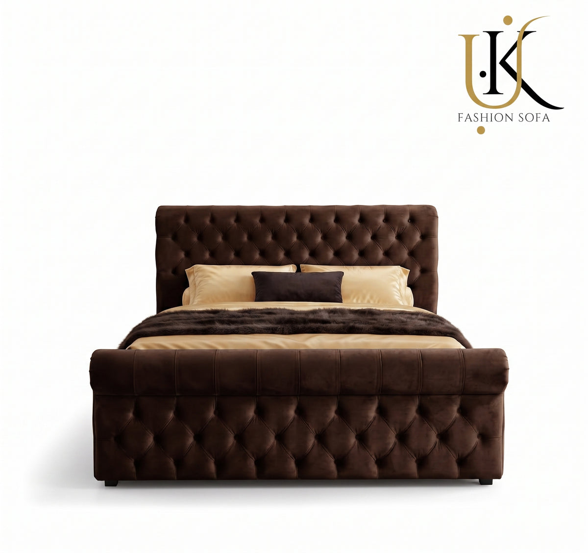 Royalsoft luxury upholstered bed with deep cushioning
