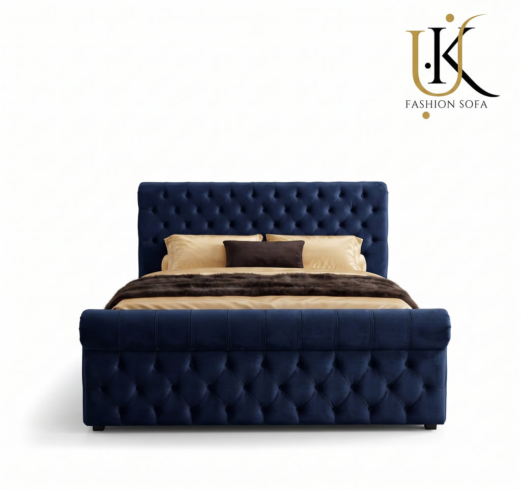 Royalsoft luxury upholstered bed with deep cushioning