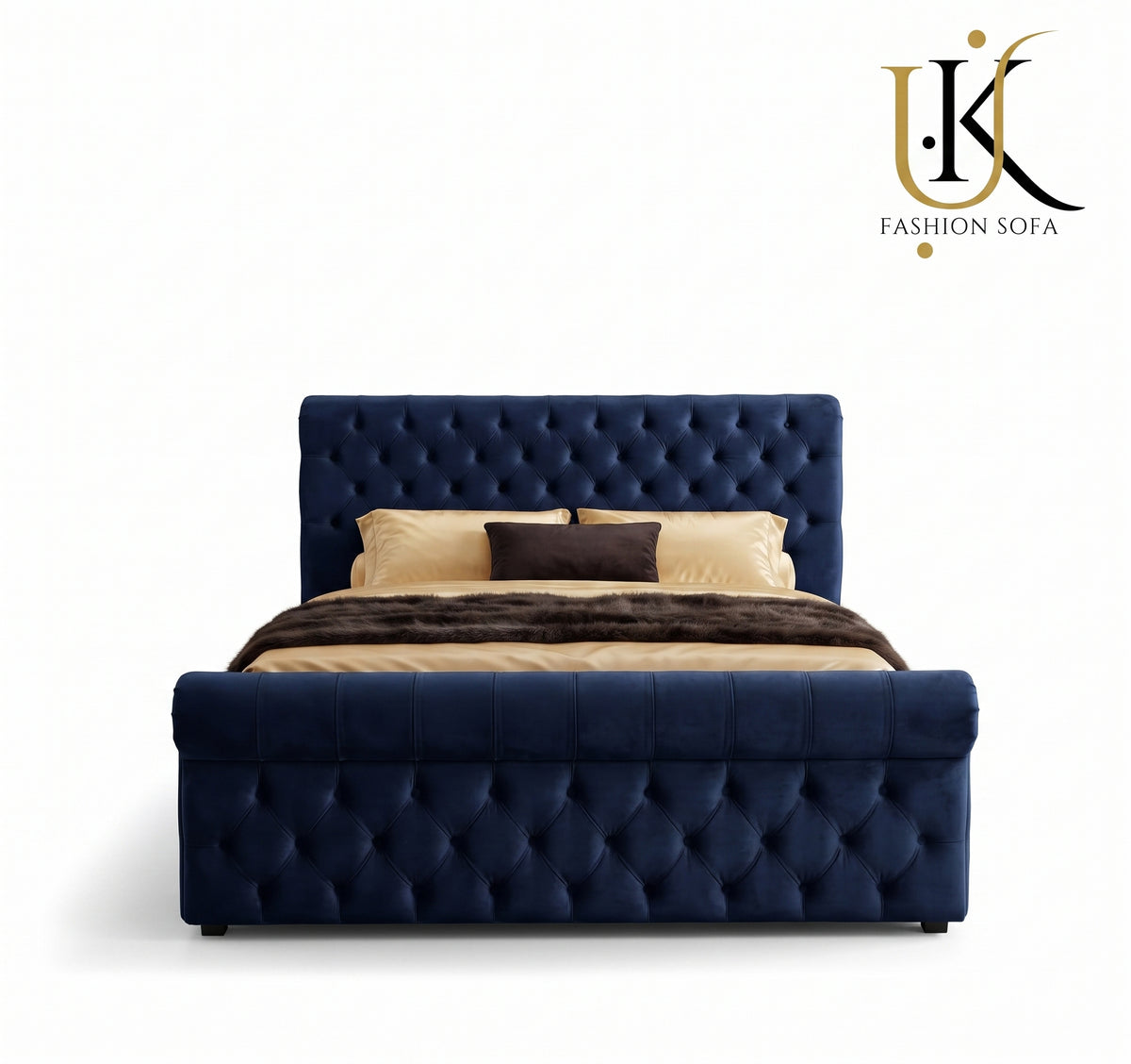 Royalsoft luxury upholstered bed with deep cushioning