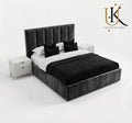 Herringbone luxury panelled upholstered bed