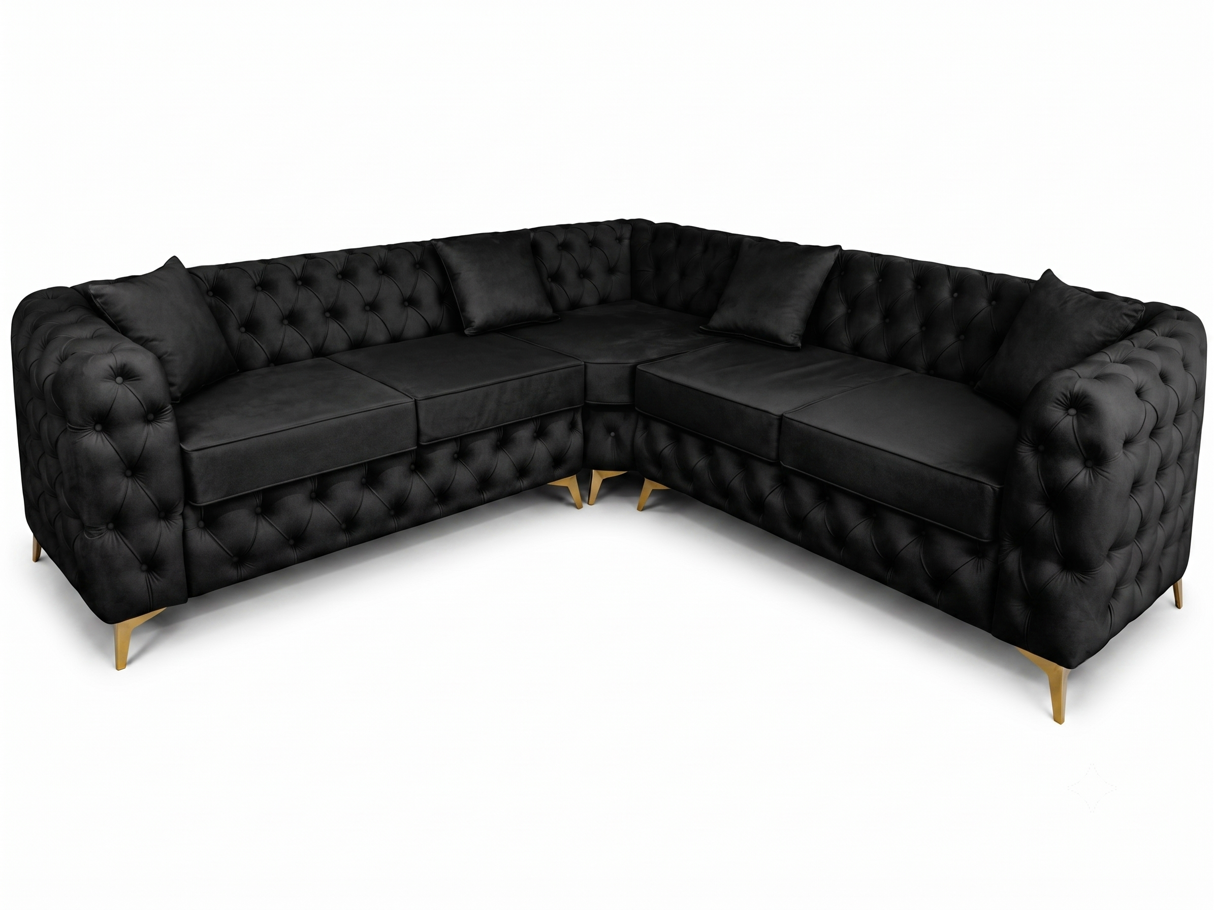 Luxury Velvet Chesterfield Corner Sofa – Available in All Colours