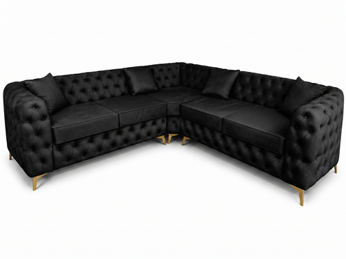 Luxury Velvet Chesterfield Corner Sofa – Available in All Colours
