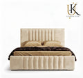 Panel boucle modern upholstered bed frame