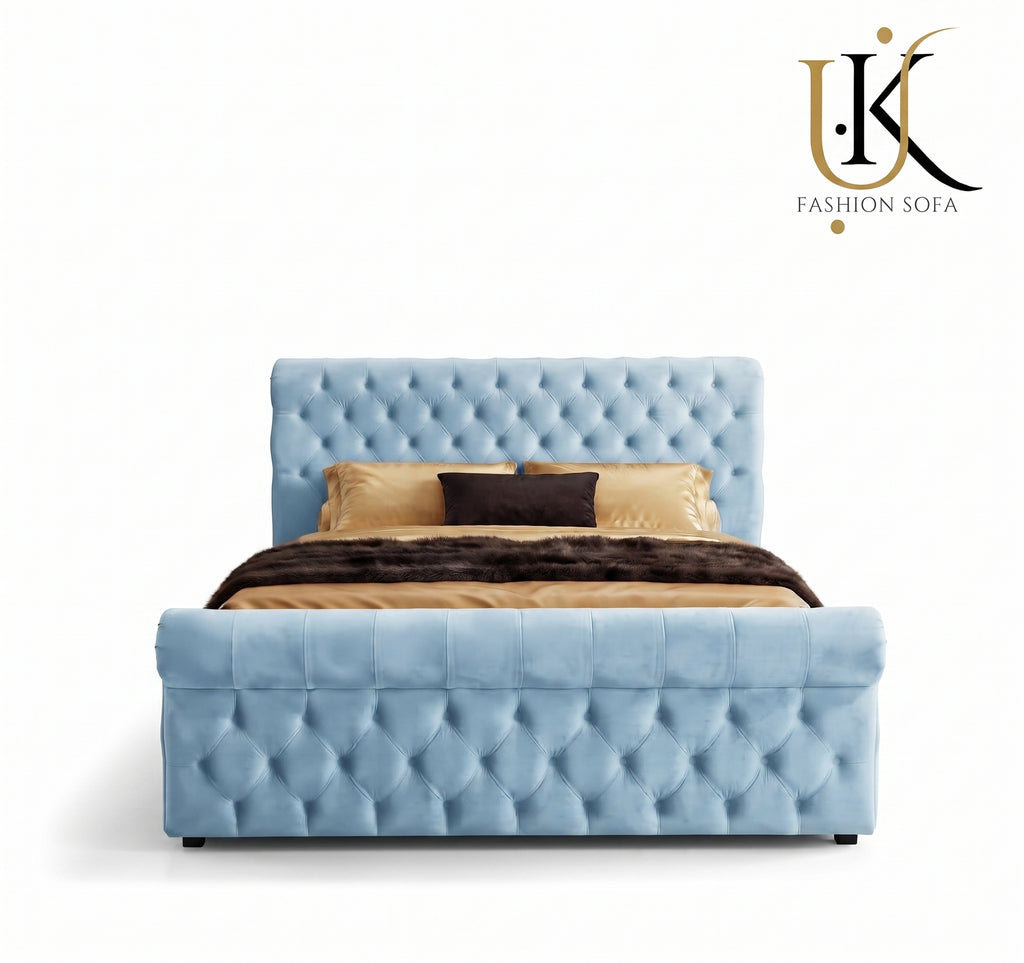 Royalsoft luxury upholstered bed with deep cushioning