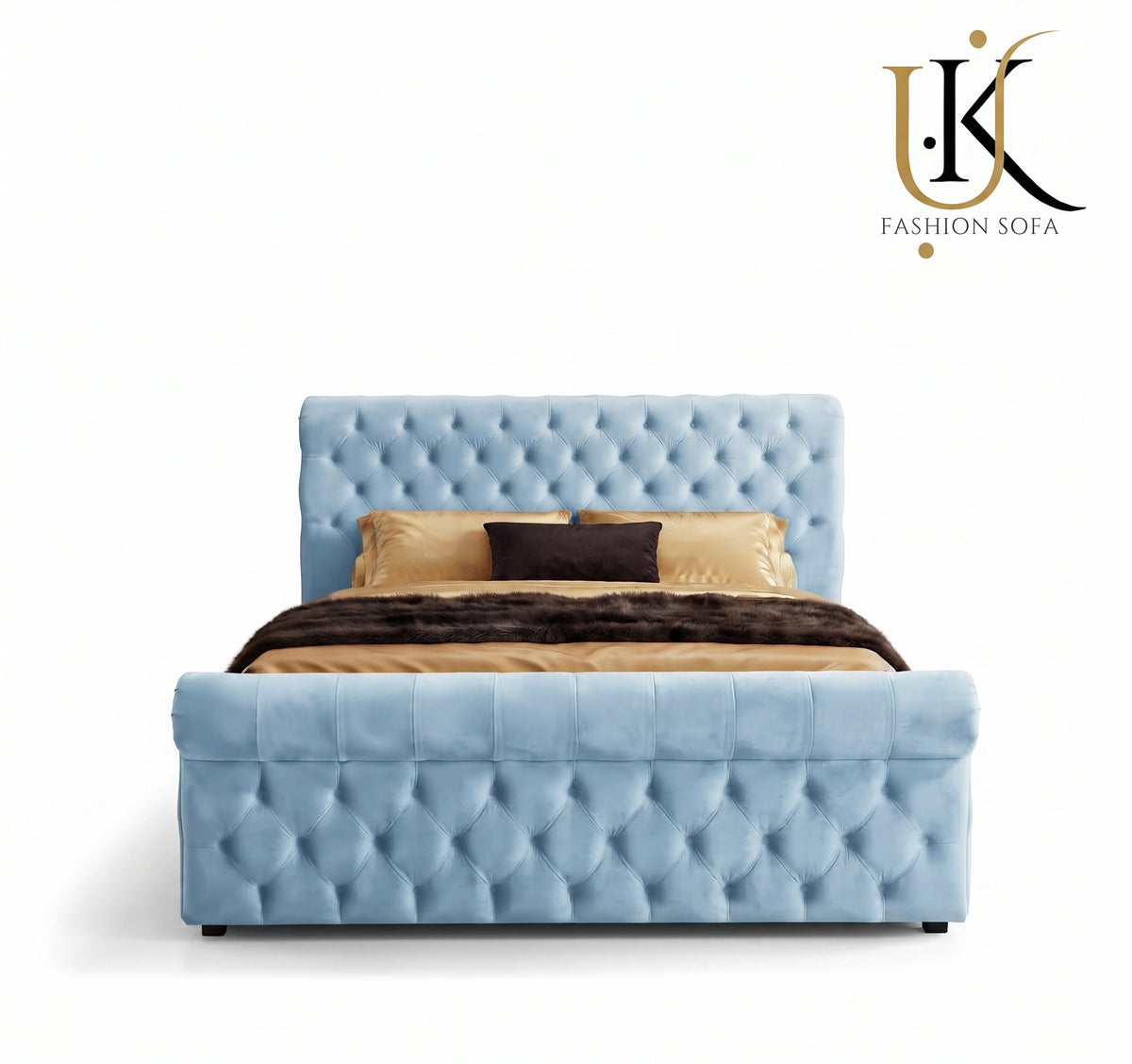 Royalsoft luxury upholstered bed with deep cushioning