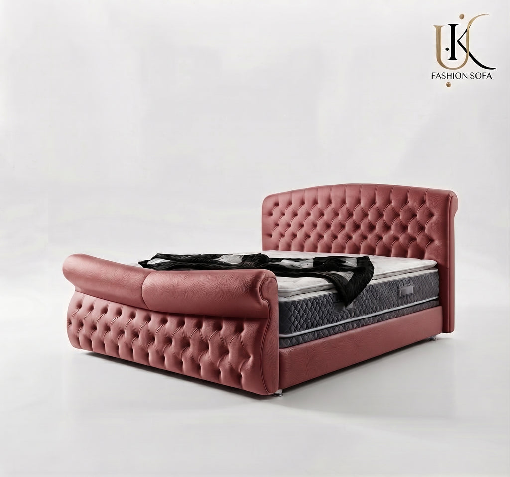 Austen tall winged buttoned luxury bed