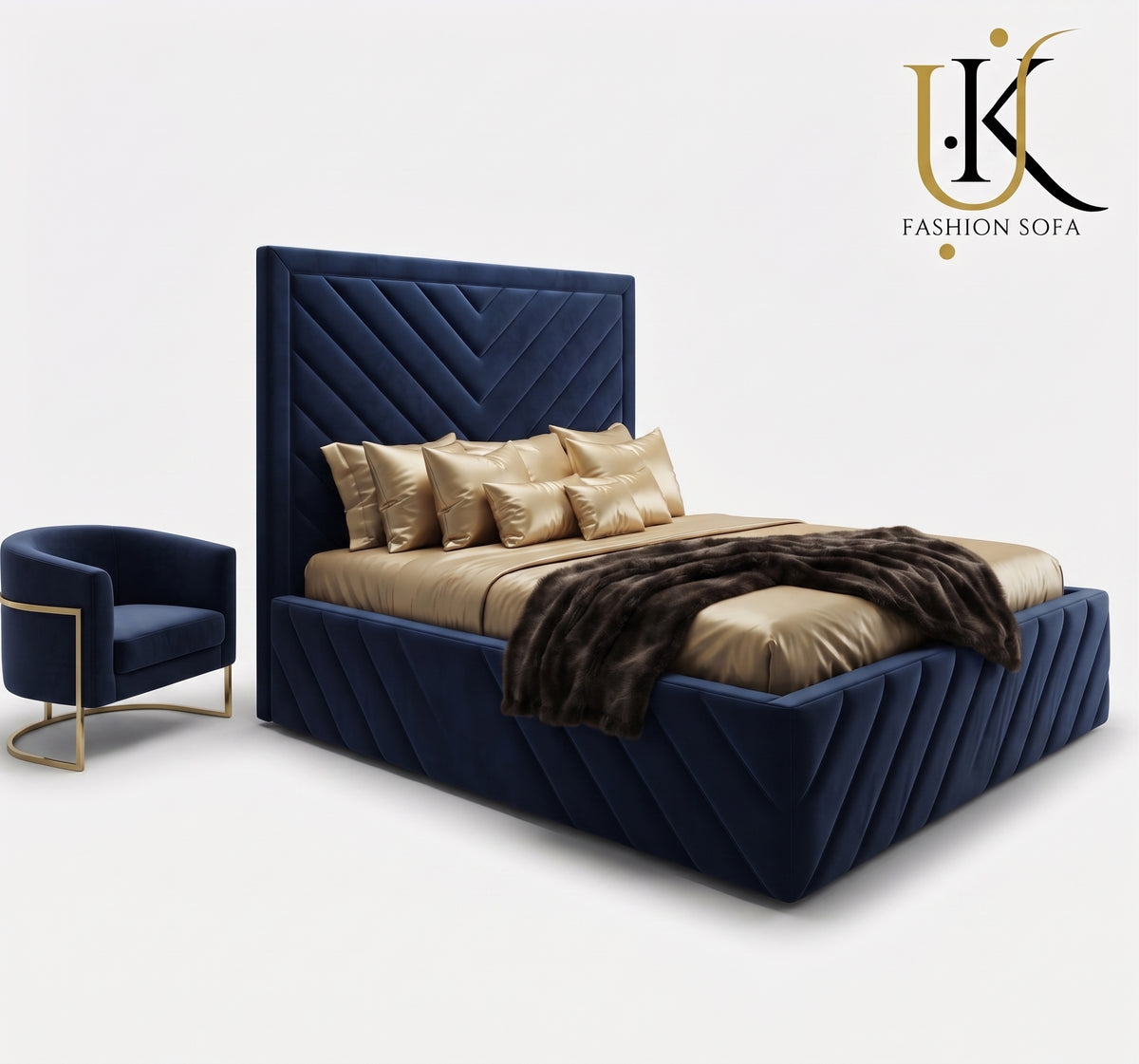 Luciano luxury upholstered bed frame