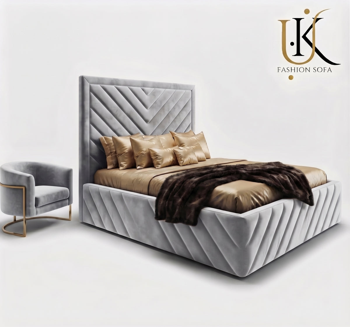 Luciano luxury upholstered bed frame