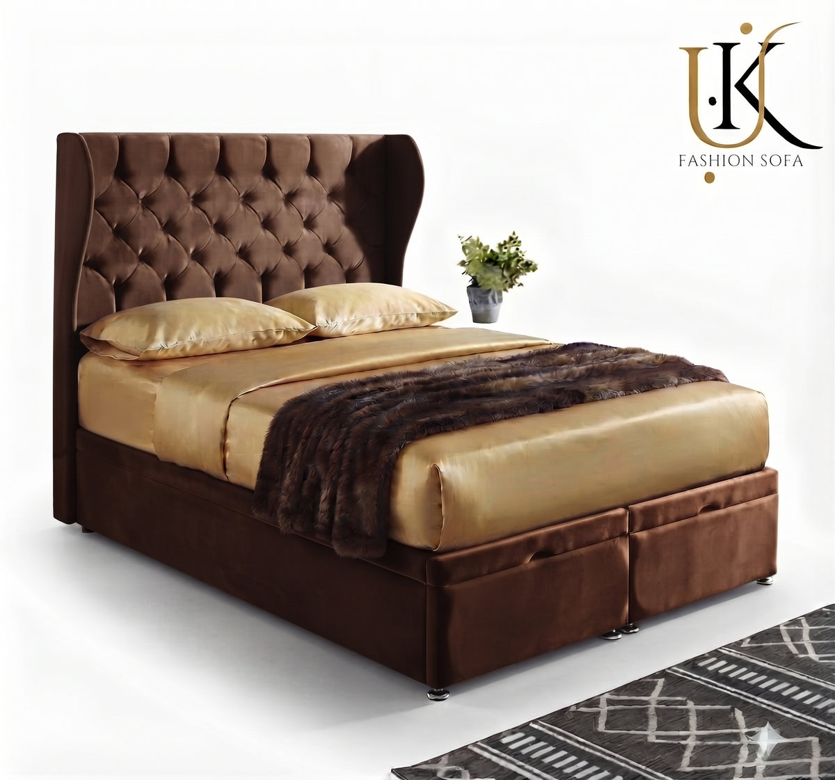 Regal luxury upholstered bed frame UK
