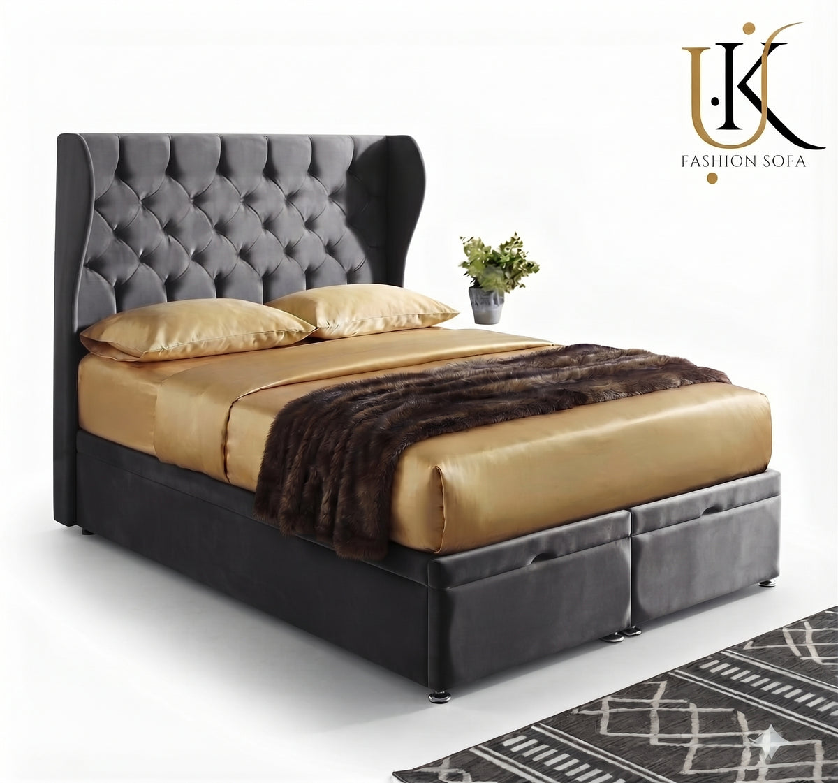 Regal luxury upholstered bed frame UK
