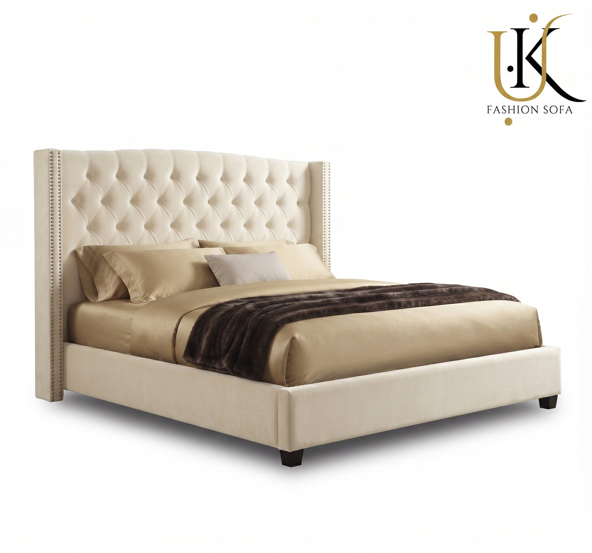 Dover luxury upholstered bed in premium fabric
