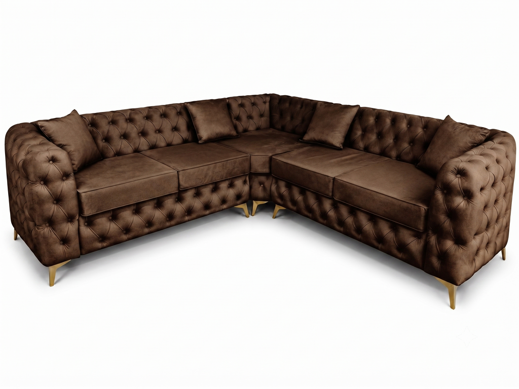 Luxury Velvet Chesterfield Corner Sofa – Available in All Colours