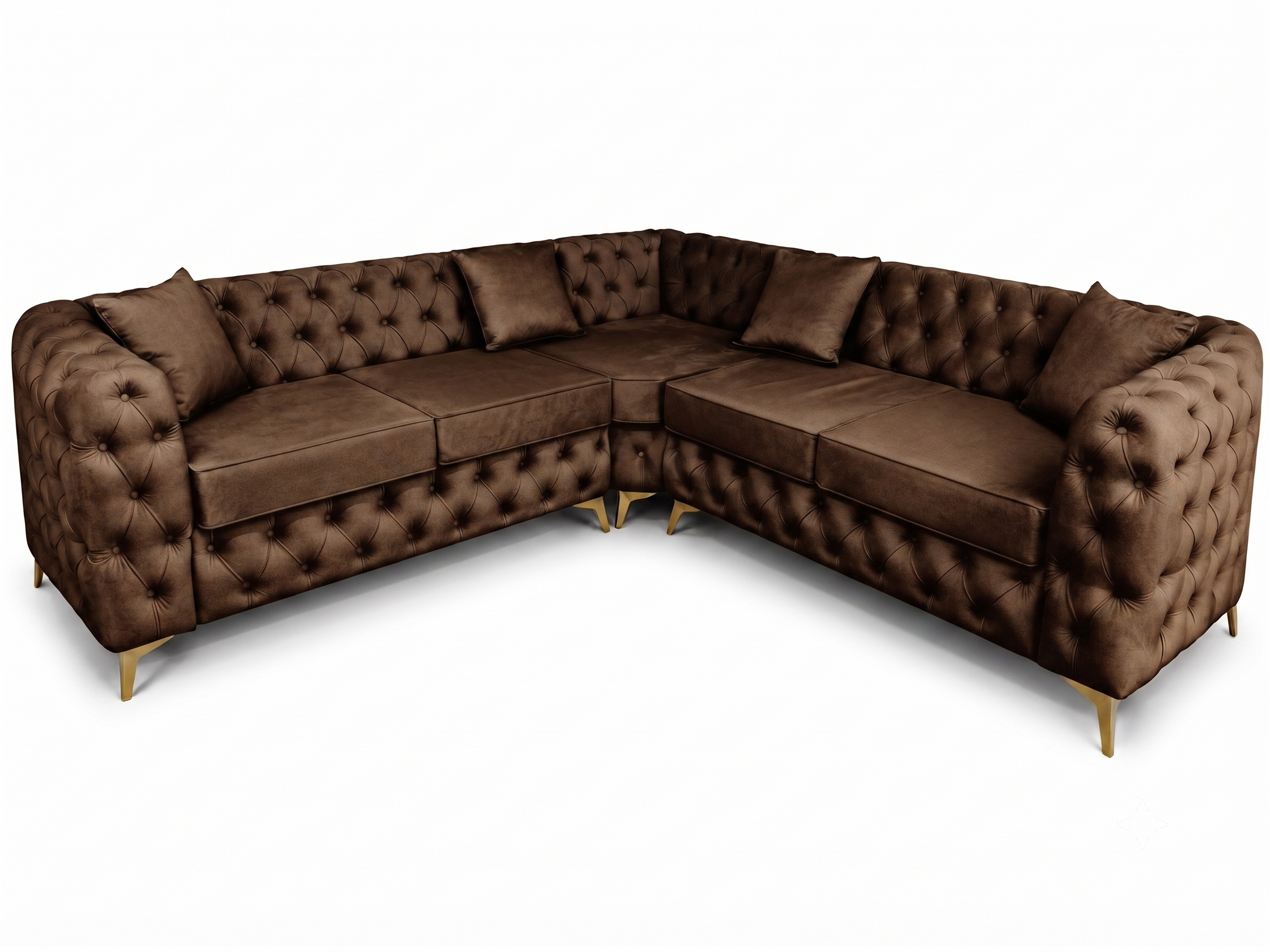 Luxury Velvet Chesterfield Corner Sofa – Available in All Colours