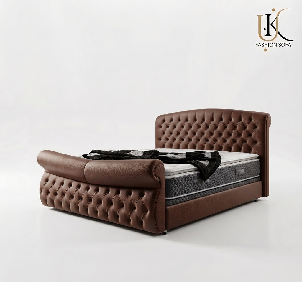 Austen tall winged buttoned luxury bed