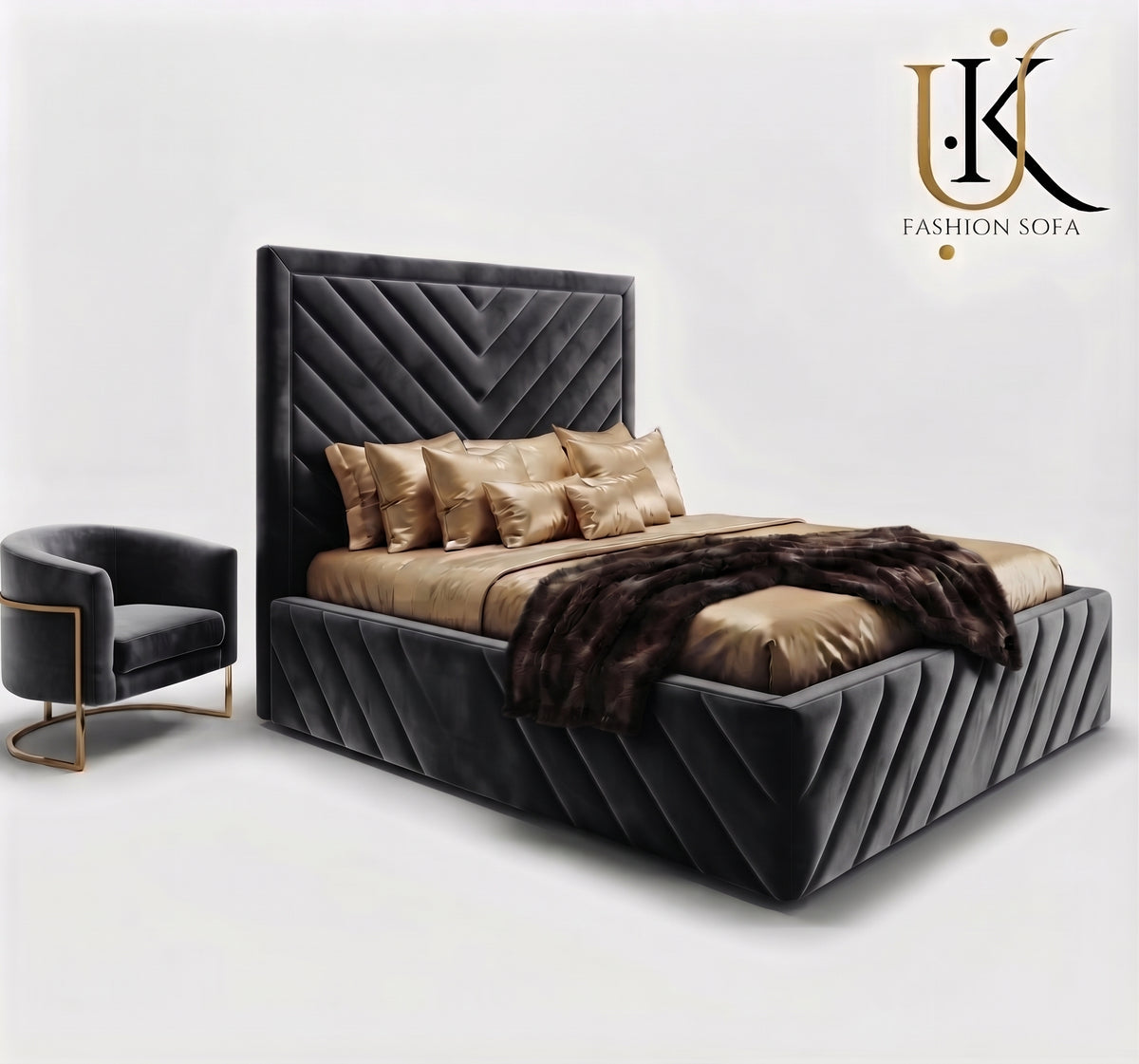 Luciano luxury upholstered bed frame