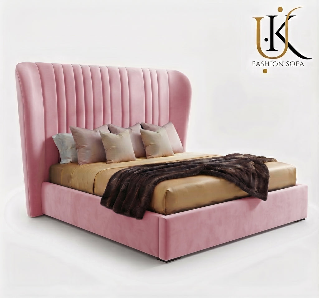 Corinthian wide headboard upholstered bed