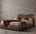 Boucle luxury upholstered bed frame