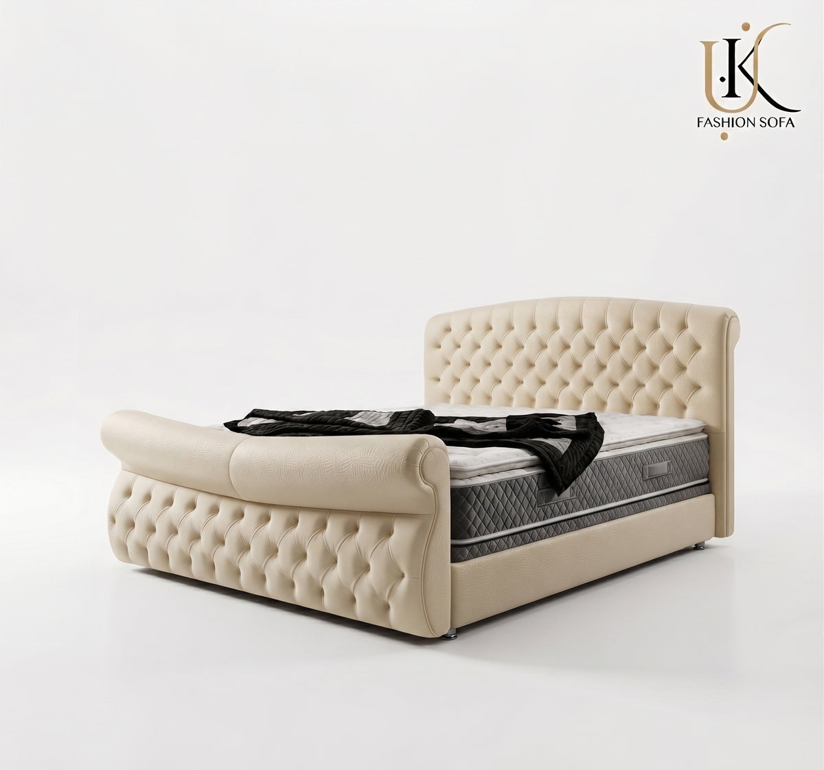 Austen tall winged buttoned luxury bed