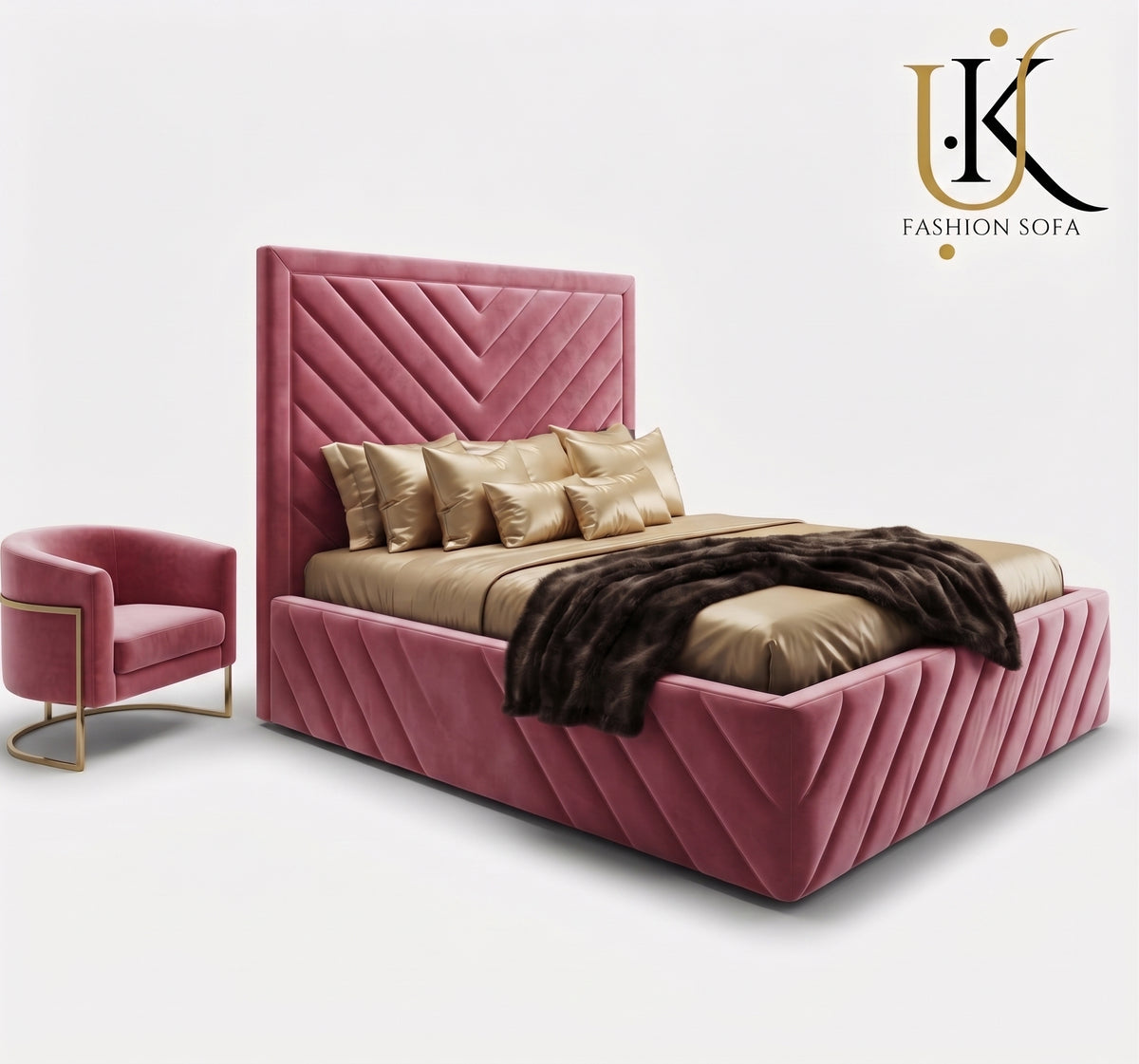 Luciano luxury upholstered bed frame