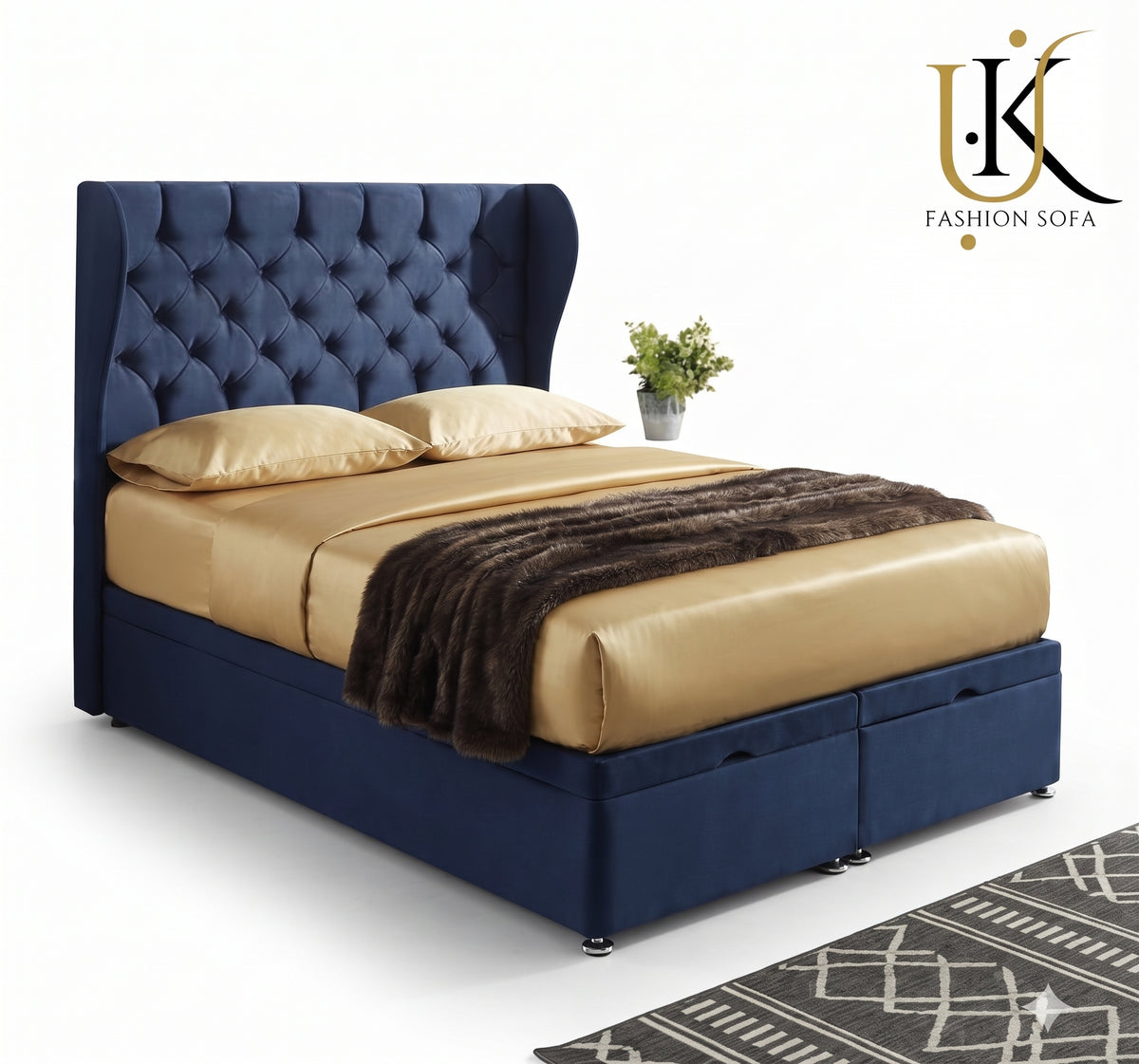 Regal luxury upholstered bed frame UK