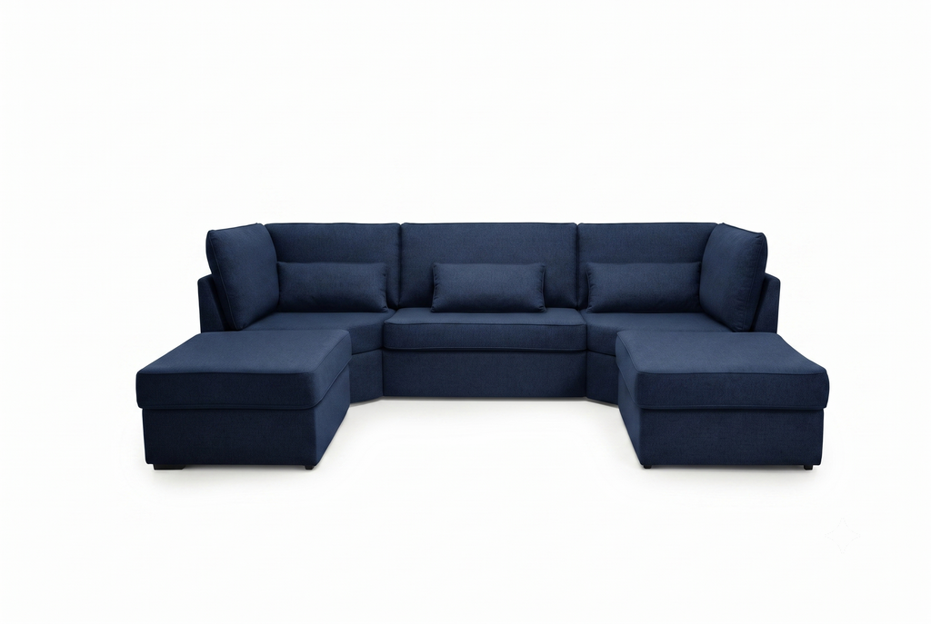 Luxury U Shape High Back Fabric Cushion Sofa – Available in Multiple Colours
