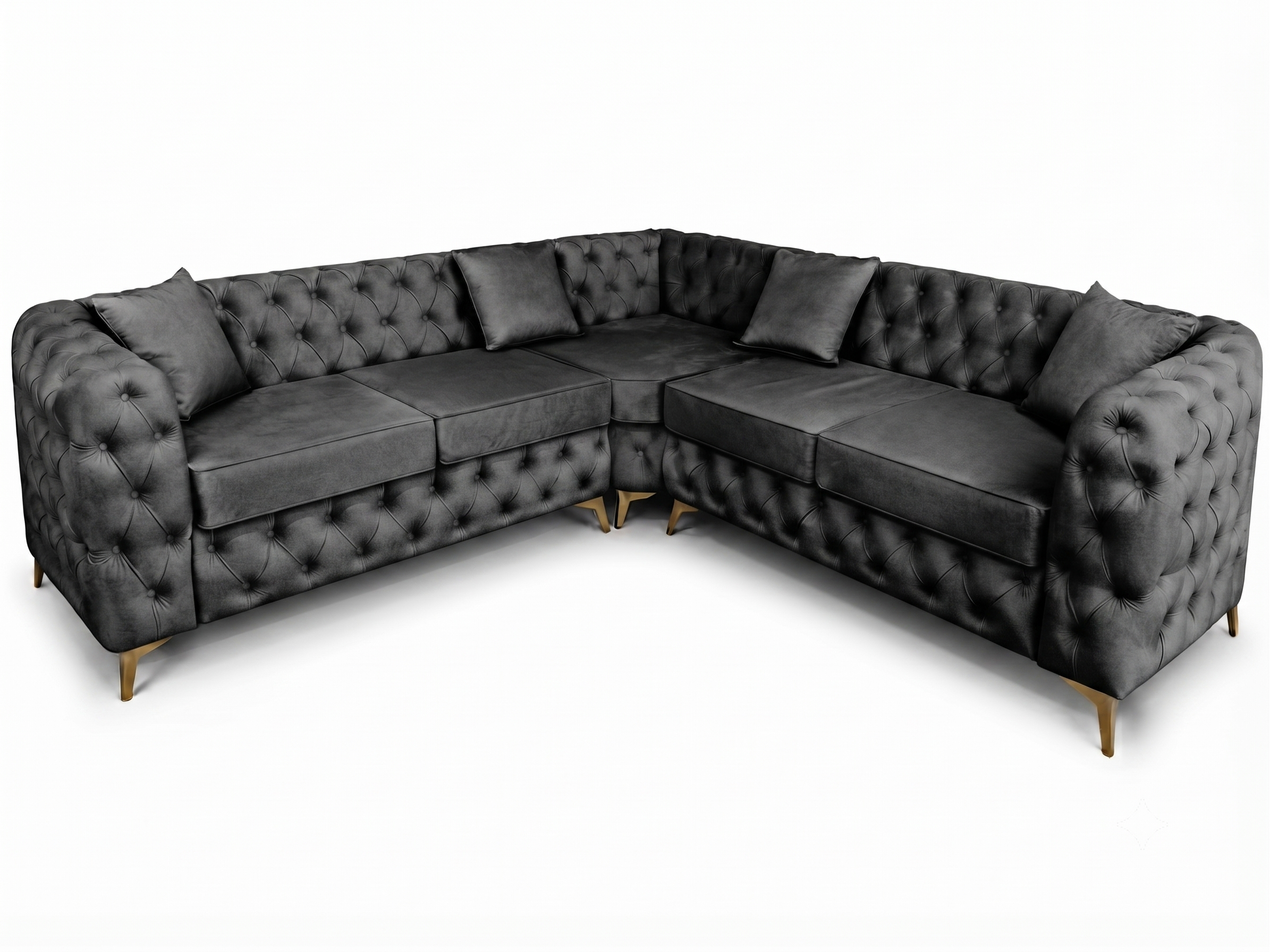 Luxury Velvet Chesterfield Corner Sofa – Available in All Colours