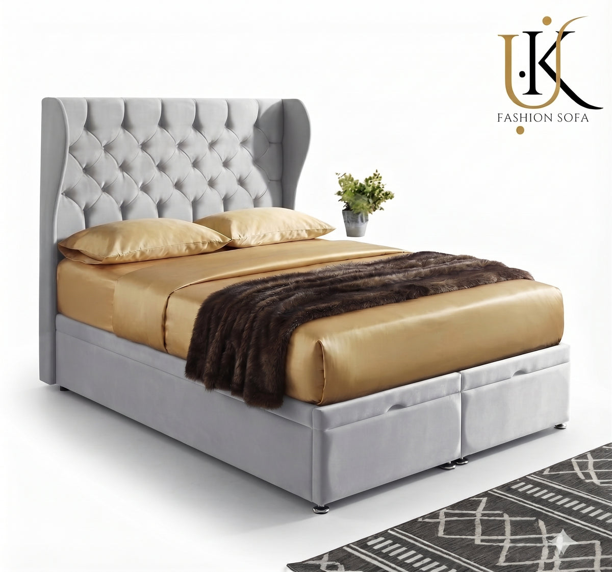 Regal luxury upholstered bed frame UK